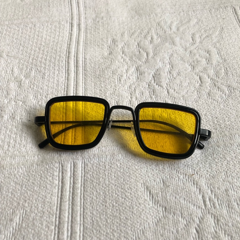 retro yellow lens glasses